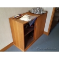 Maple Sliding Door Enclosed Storage Cabinet